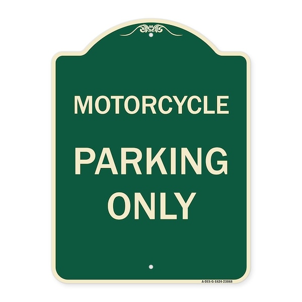 Signmission Motorcycle Parking Only Heavy-Gauge Aluminum Architectural Sign, 24" x 18", G-1824-23868 A-DES-G-1824-23868 - main